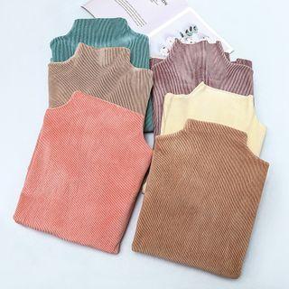 Mock Neck Fleece-lined T-shirt