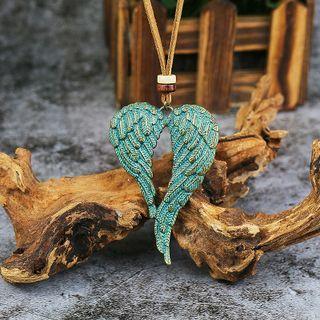 Heart Pendant Necklace Hqnf-0097 - Heart - Green - One Size