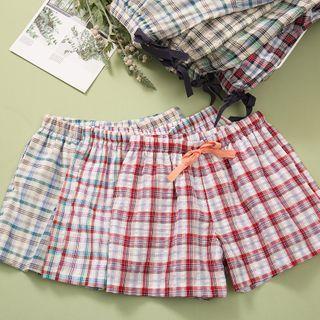 Couple Matching Plaid Lounge Shorts