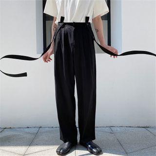 Strap Accent Straight-leg Pants