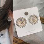 Faux Pearl Earring 1 Pair - Silver Steel - White Faux Pearl - Transparent - One Size