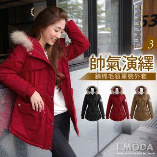 Furry Hood Padded Coat