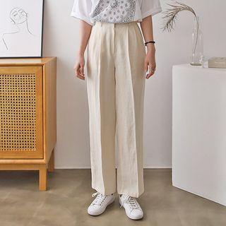Linen Blend Loose-fit Dress Pants
