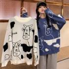 Cow-print Knit Sweater