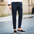 Paint Print Slim Fit Pants