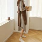 Deep-slit Strap-detail Long Vest