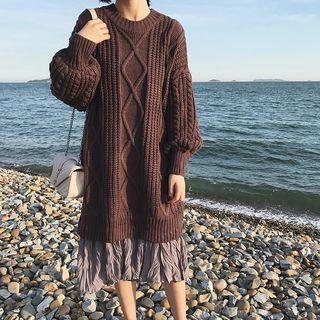 Long Cable Knit Sweater