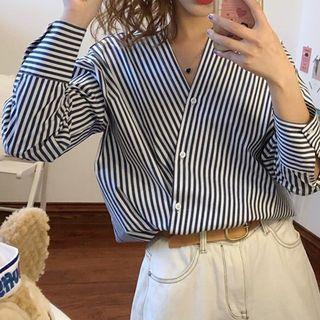 Striped Blouse Stripe - Black & White - One Size