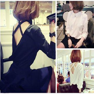 Open Back Cross Strap Shirt