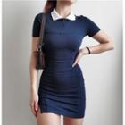 Short-sleeve Slim-fit Mini Dress