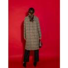 Plus Size Plaid Wool Blend Coat