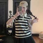 Short-sleeve Striped Polo Shirt / Skirt