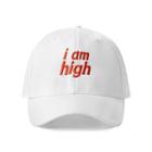 Lettering Embroidered Baseball Cap White - One Size