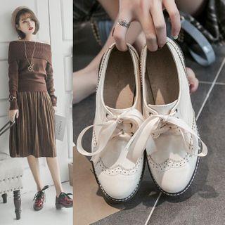 Brogue Patent Lace Up Shoes
