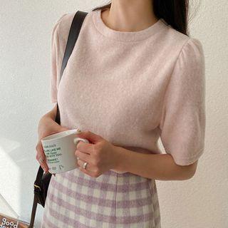 Plus Size Short-sleeve Brushed-fleece Top