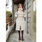 Shirred Goose Down Padded Coat