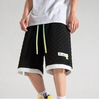 Mock Two-piece Straight Leg Shorts