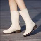 Low Heel Mid Calf Boots