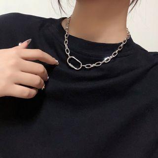Loop Pendant Alloy Necklace 1 Pc - Silver - One Size