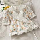 Tie-waist Ruffled-trim Florla Blouse