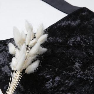 One-strap Velvet Shopper Bag