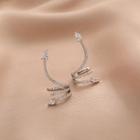 Sterling Silver Rhinestone Snake Ear Cuff