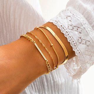 Set Of 4: Snake Chain Bracelet