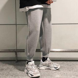 High-waist Striped Woolen Sweatpants