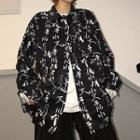 Long-sleeve Chinese Character Print Shirt