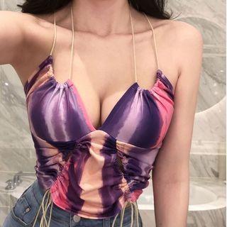 Strappy Drawstring Crop Top