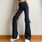 Bow Accent Boot-cut Pants