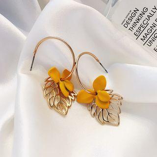 Cutout Metal Leaf & Petal Dangle Earring