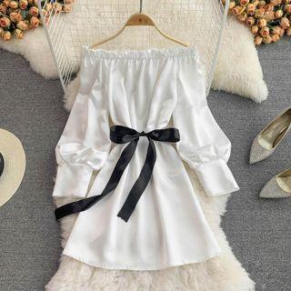 Off Shoulder Dress With Sash