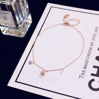 Rhinestone Faux Crystal Anklet As Shown In Figure - One Size