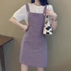 Set: Plain Jumper Dress + Short-sleeve T-shirt
