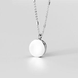 925 Sterling Silver Polished Disc Pendant Necklace As Shown In Figure - One Size