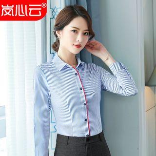 Striped Shirt / Slim-fit Dress Pants / Set