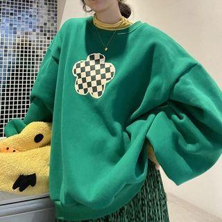 Flower Sweatshirt Green - One Size
