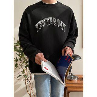 Yesterday Printed Drawcord-hem Sweatshirt
