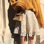 A-line Mini Lace Skirt/ Midi Lace Skirt