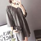 V-neck Glitter T-shirt Dress