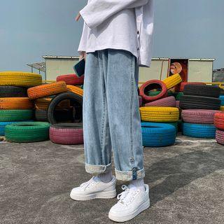 Print Lining Wide-leg Jeans