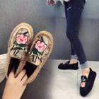 Embroidered Fleece Loafers