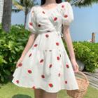 Short-sleeve Strawberry Embroidery Dress