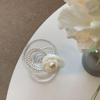 Flower Hair Tie 1 Pc - Flower Hair Tie - White - One Size