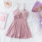 Spaghetti Strap Twisted Swim Dress