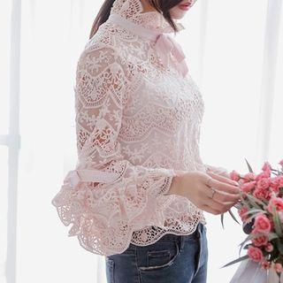 Scalloped-trim Lace Top