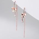 925 Sterling Silver Flower Earring 1 Pair - Rose Gold - One Size