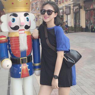 Two-tone Short-sleeve T-shirt Dress
