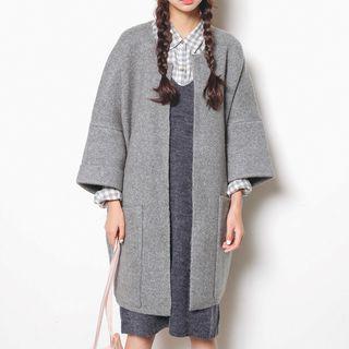 Bat-sleeve Open-front Knit Cardigan